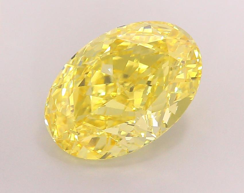 8.01 Ct. Fancy Vivid  Yellow Oval Lab Grown Diamond