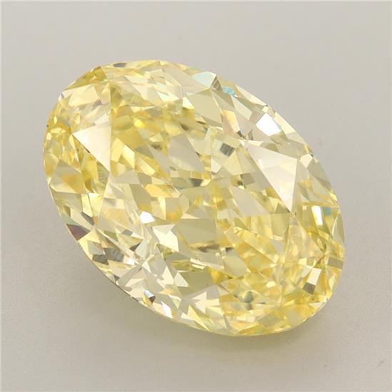 6.12 Ct. Fancy Vivid Yellow Oval Lab Grown Diamond