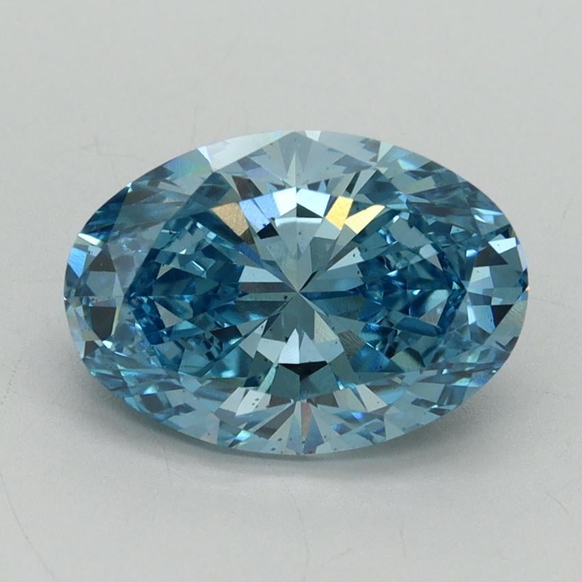 3.01 Ct. Fancy Vivid Blue Oval Lab Grown Diamond