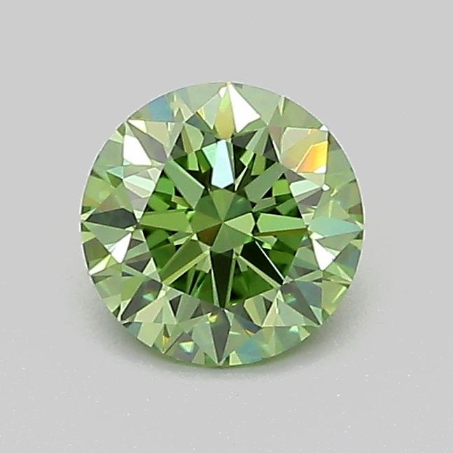 0.74 Ct. Fancy Vivid  Green Round Lab Grown Diamond