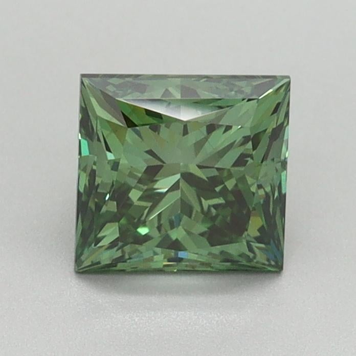 1.11 Ct. Fancy Vivid Pacific Green Princess Lab Grown Diamond