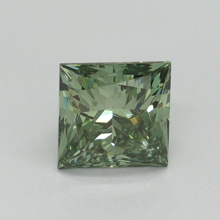 1.13 Ct. Fancy Vivid Green Princess Lab Grown Diamond