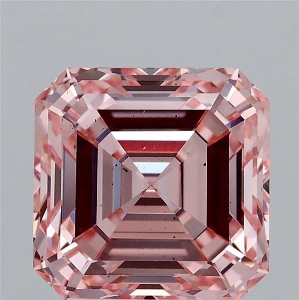 3.01 Ct. Fancy Vivid Pink Asscher Lab Grown Diamond