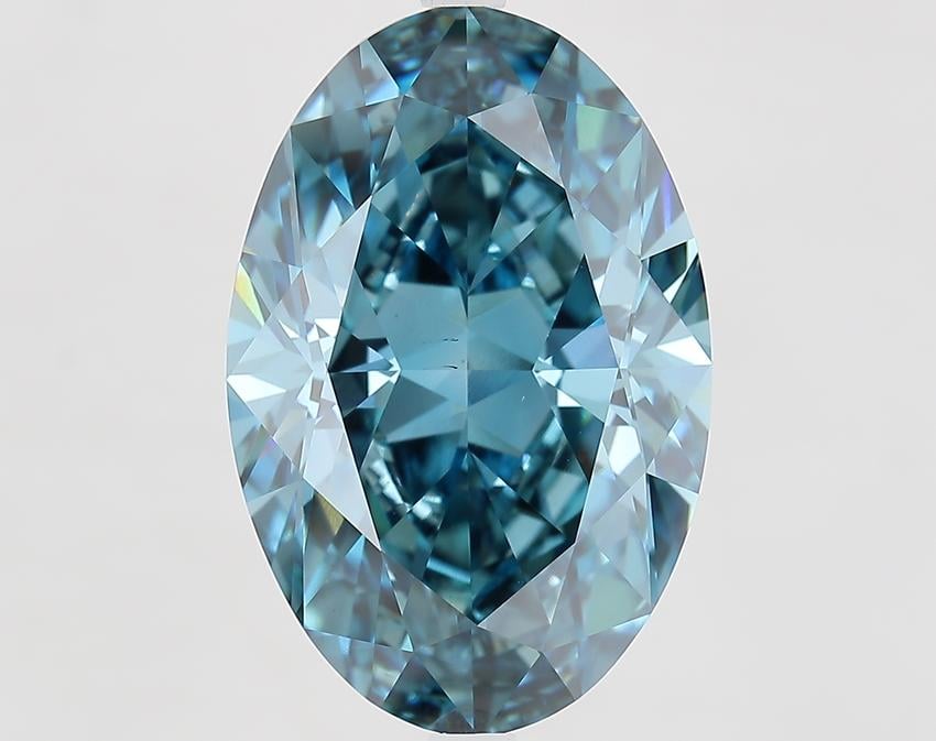 10.08 Ct. Fancy Vivid Blue Oval Lab Grown Diamond