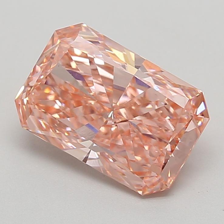 3.52 Ct. Fancy Vivid  Pink Radiant Lab Grown Diamond