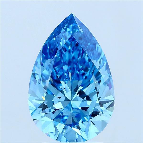 3.13 Ct. Fancy Vivid Blue Pear Lab Grown Diamond