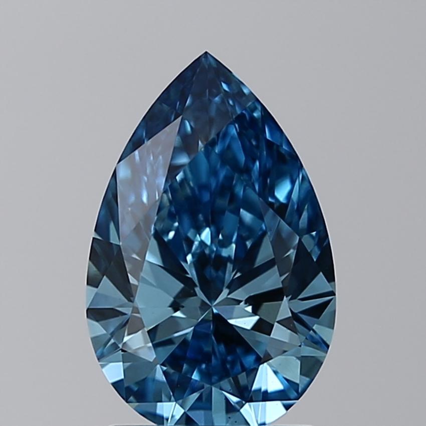 1.51 Ct. Fancy Vivid Blue Pear Lab Grown Diamond