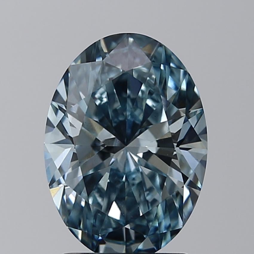 2.03 Ct. Fancy Intense Blue Oval Lab Grown Diamond