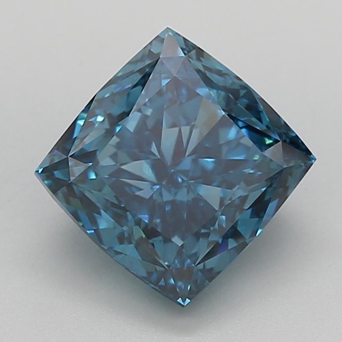 3.61 Ct. Fancy Vivid  Blue Cushion Lab Grown Diamond