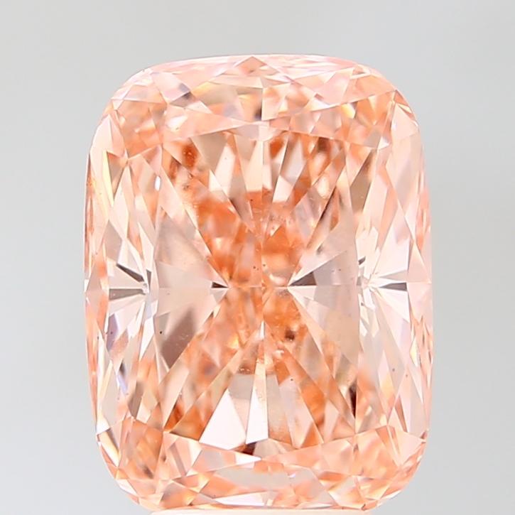 4.98 Ct. Fancy Intense Orangy Pink Cushion Lab Grown Diamond