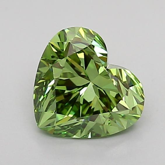 1.05 Ct. Fancy Vivid Green Heart Lab Grown Diamond