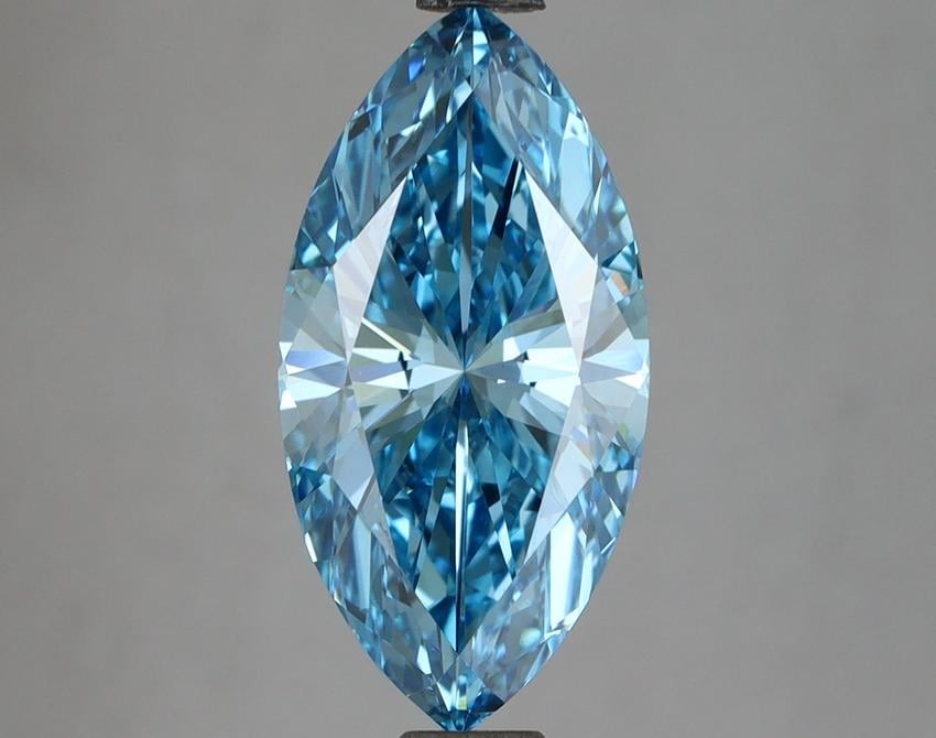 2.60 Ct. Fancy Vivid Blue Marquise Lab Grown Diamond