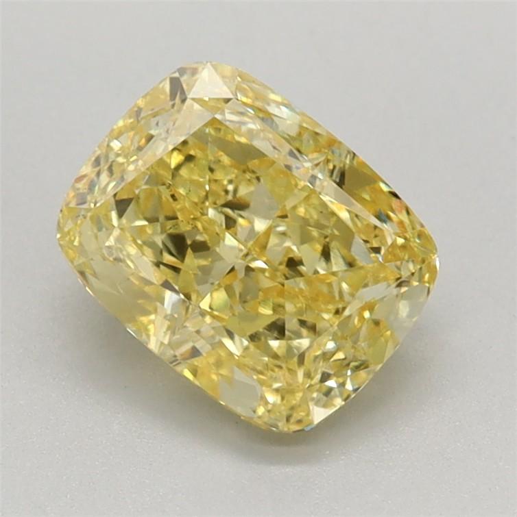 1.29 Ct. Fancy Intense Yellow Cushion Lab Grown Diamond