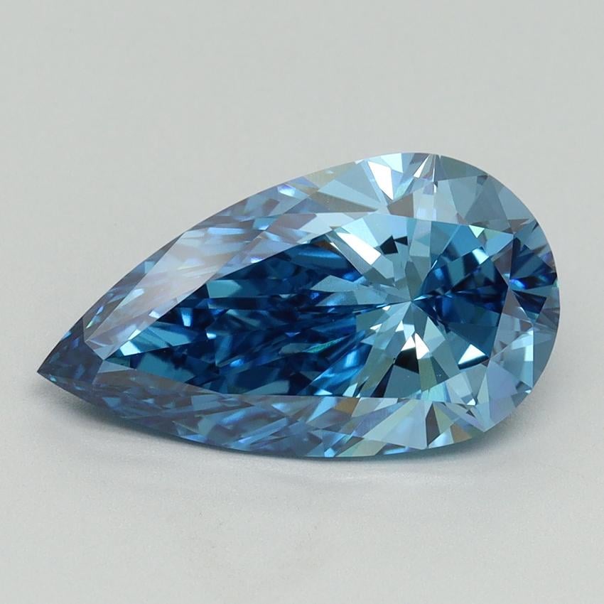 3.05 Ct. Fancy Vivid Blue Pear Lab Grown Diamond