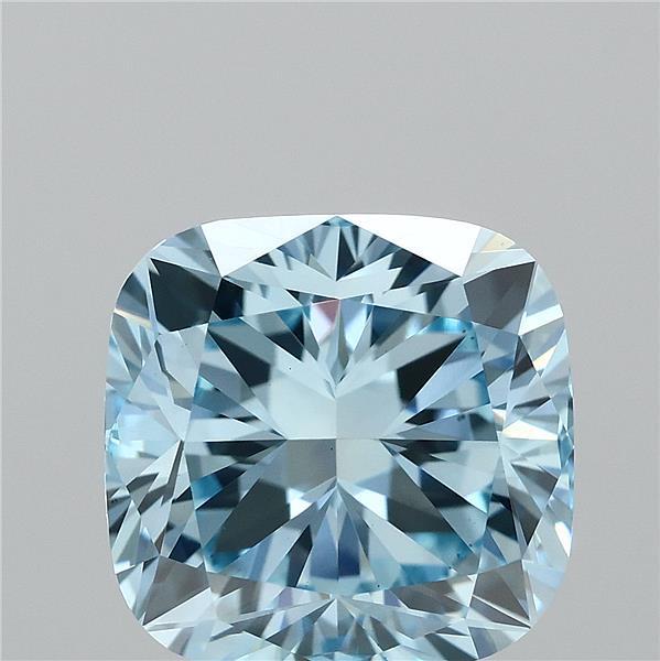 2.78 Ct. Fancy Vivid  Blue Cushion Lab Grown Diamond