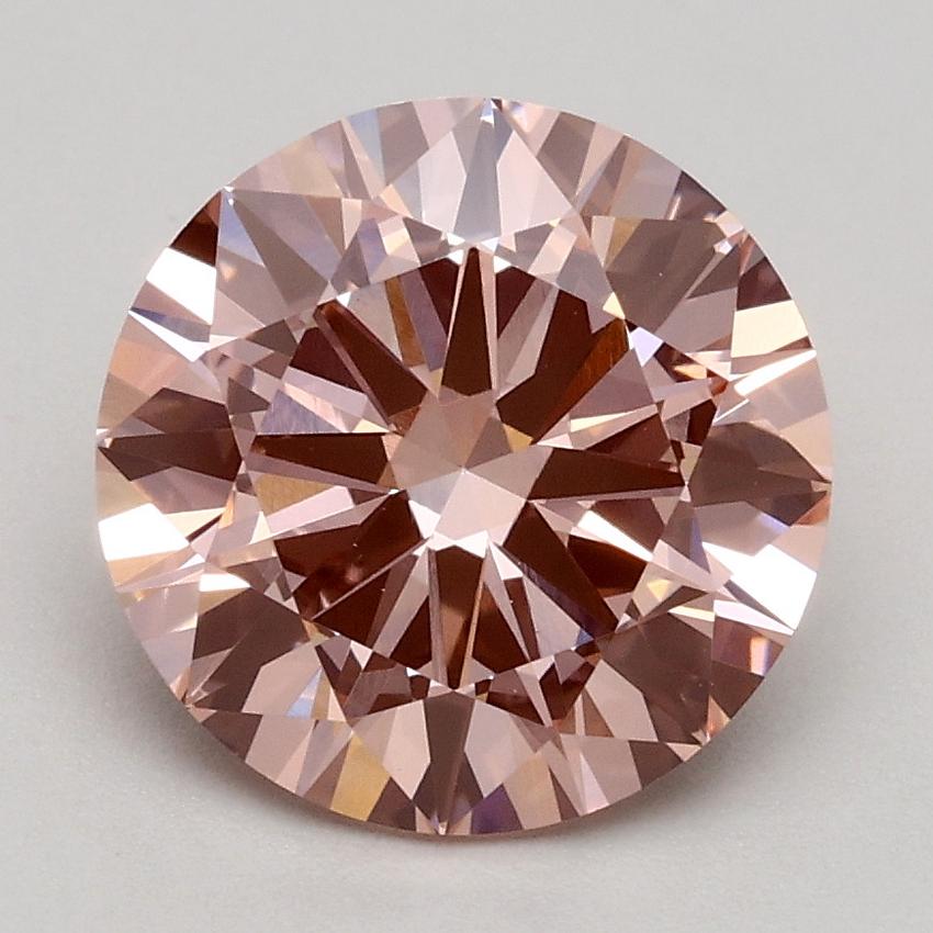 1.99 Ct. Fancy Intense Orangy Pink Round Lab Grown Diamond