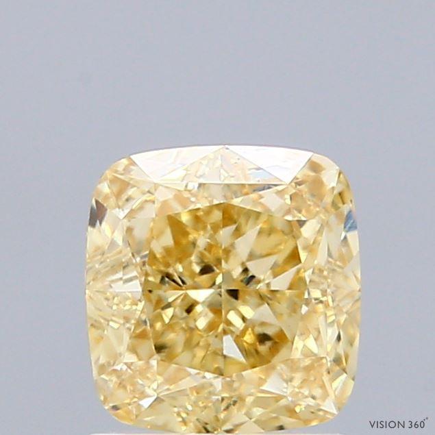 1.58 Ct. Fancy Intense Yellow Cushion Lab Grown Diamond