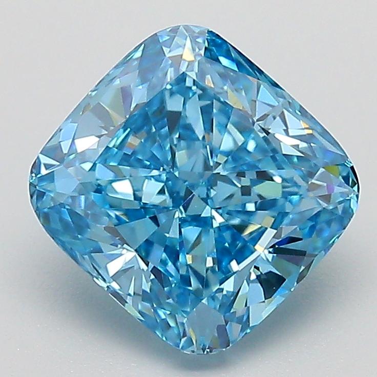 2.35 Ct. Fancy Vivid  Blue Cushion Lab Grown Diamond