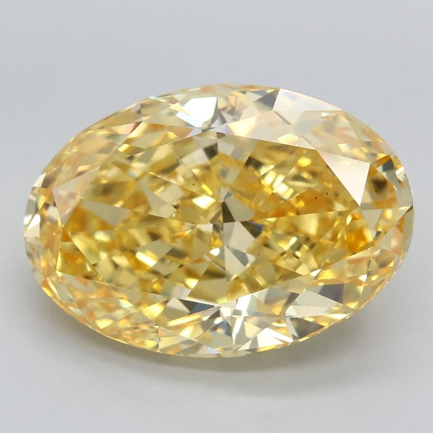 6.15 Ct. Fancy Vivid Yellow Oval Lab Grown Diamond