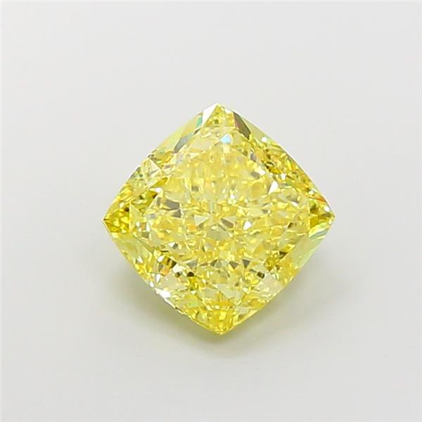 5.07 Ct. Fancy Vivid Yellow Cushion Lab Grown Diamond