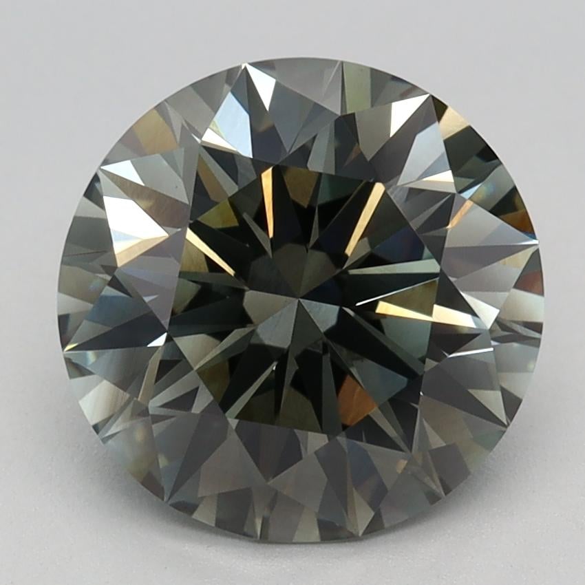 2.6 Ct. Fancy Fancy Green Round Lab Grown Diamond