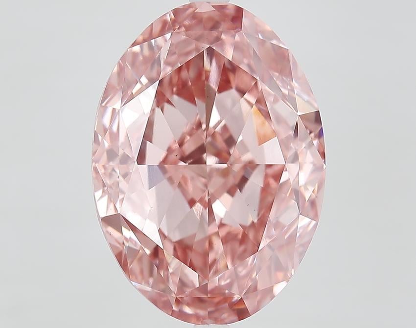 12.47 Ct. Fancy Vivid Pink Oval Lab Grown Diamond