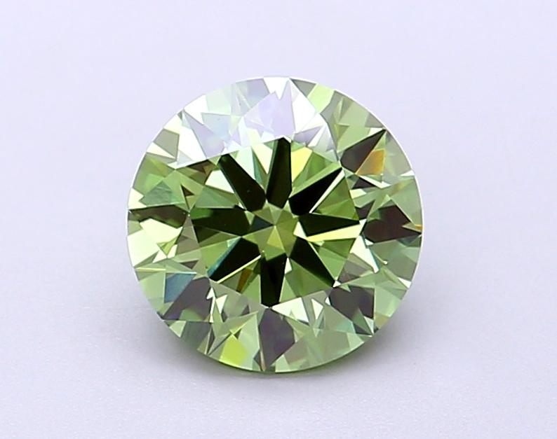 1.43 Ct. Fancy Vivid Green Round Lab Grown Diamond