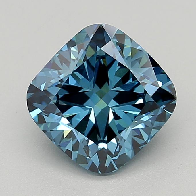 3.03 Ct. Fancy Vivid  Blue Cushion Lab Grown Diamond