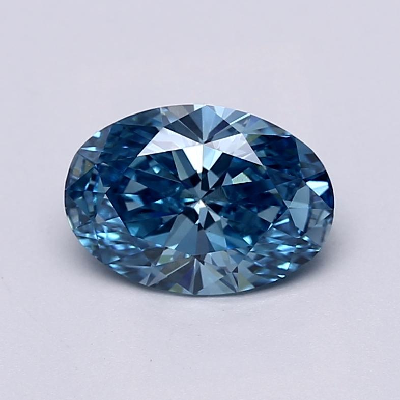 1.51 Ct. Fancy Vivid  Blue Oval Lab Grown Diamond