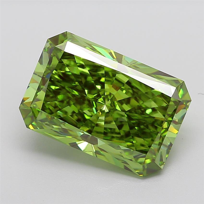 10.33 Ct. Fancy Vivid Green Radiant Lab Grown Diamond