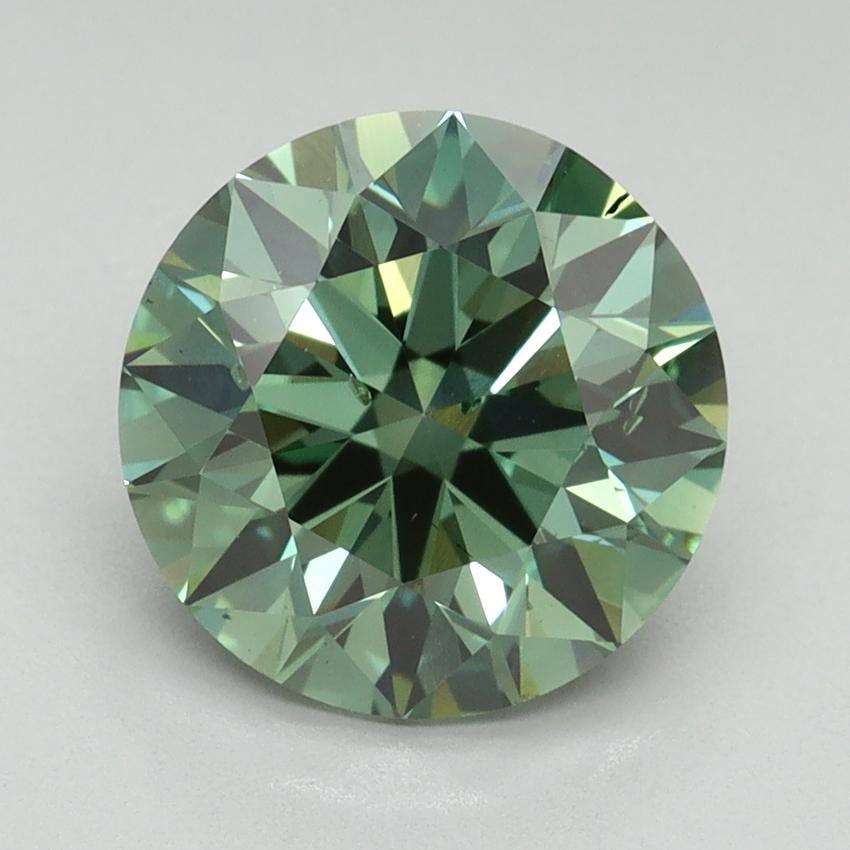 2.99 Ct. Fancy Vivid Green Round Lab Grown Diamond