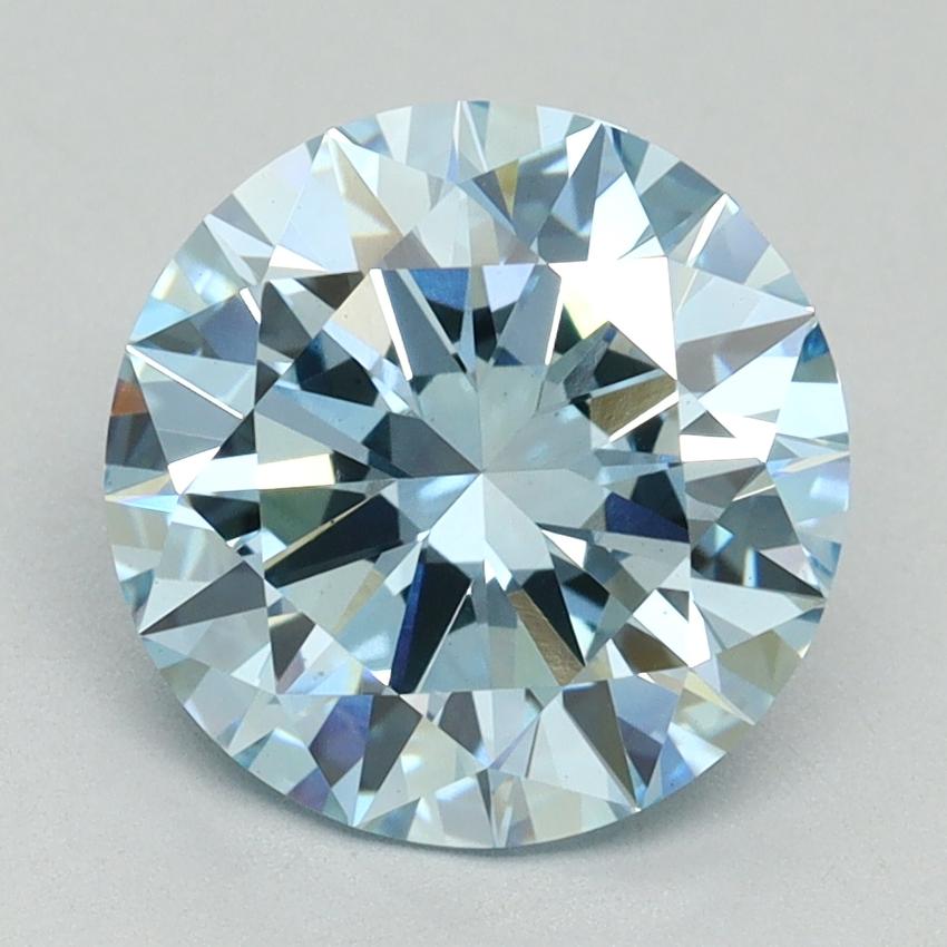 3.02 Ct. Fancy Vivid Blue Round Lab Grown Diamond