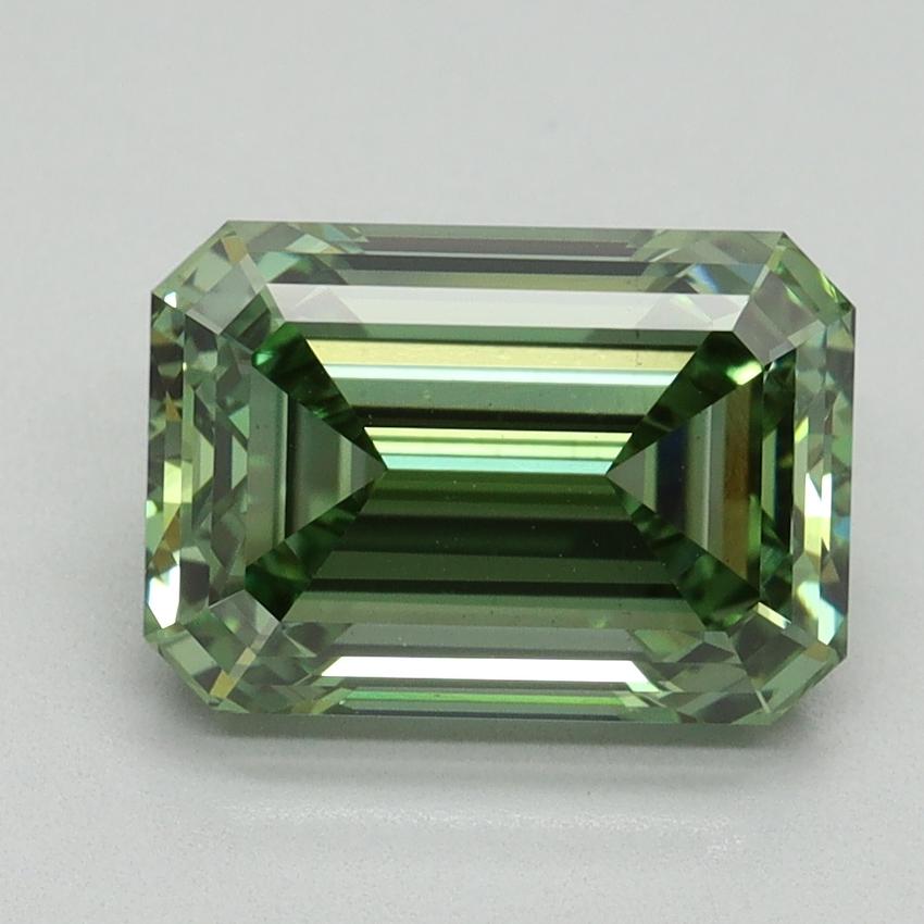 3.20 Ct. Fancy Vivid Green Emerald Lab Grown Diamond