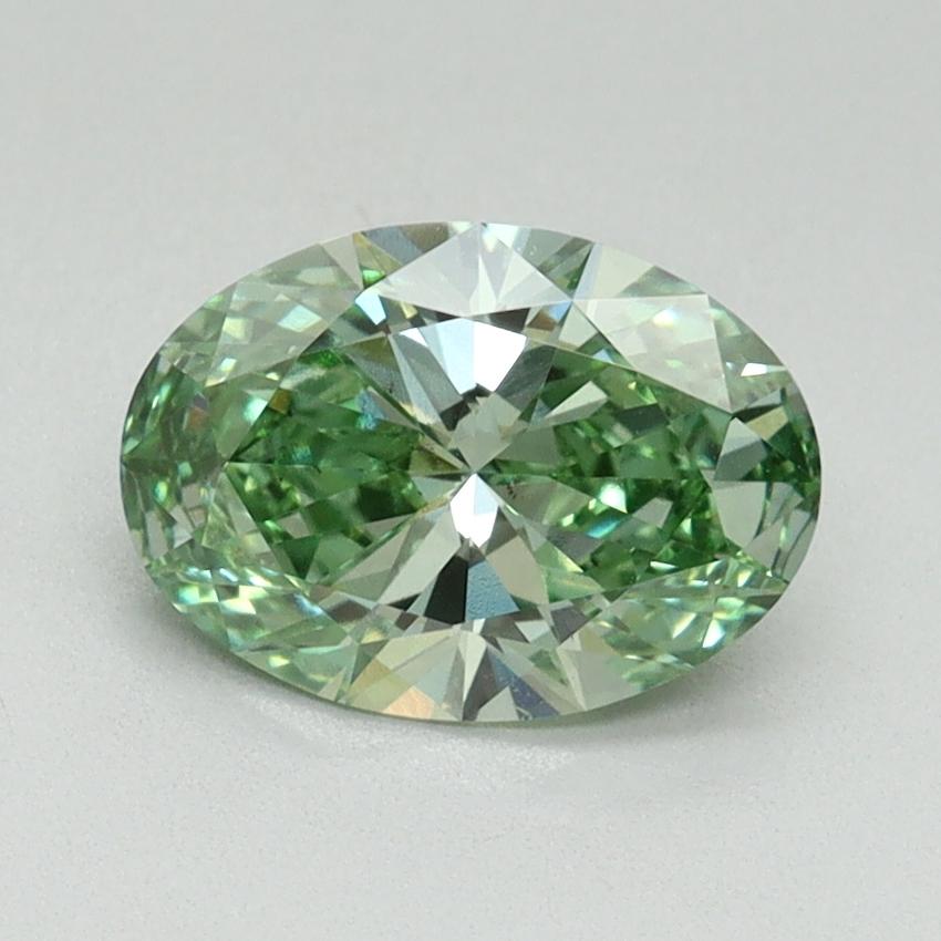 1.21 Ct. Fancy Vivid Green Oval Lab Grown Diamond