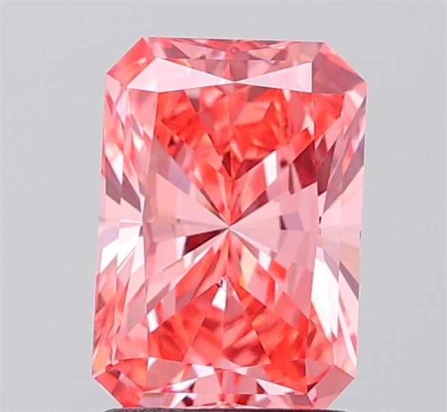 2.07 Ct. Fancy Vivid  Pink Radiant Lab Grown Diamond