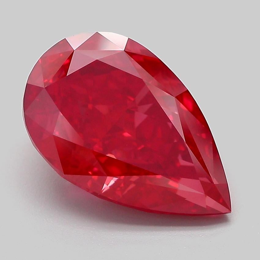 5.18 Ct. Fancy Vivid Red Pear Lab Grown Diamond
