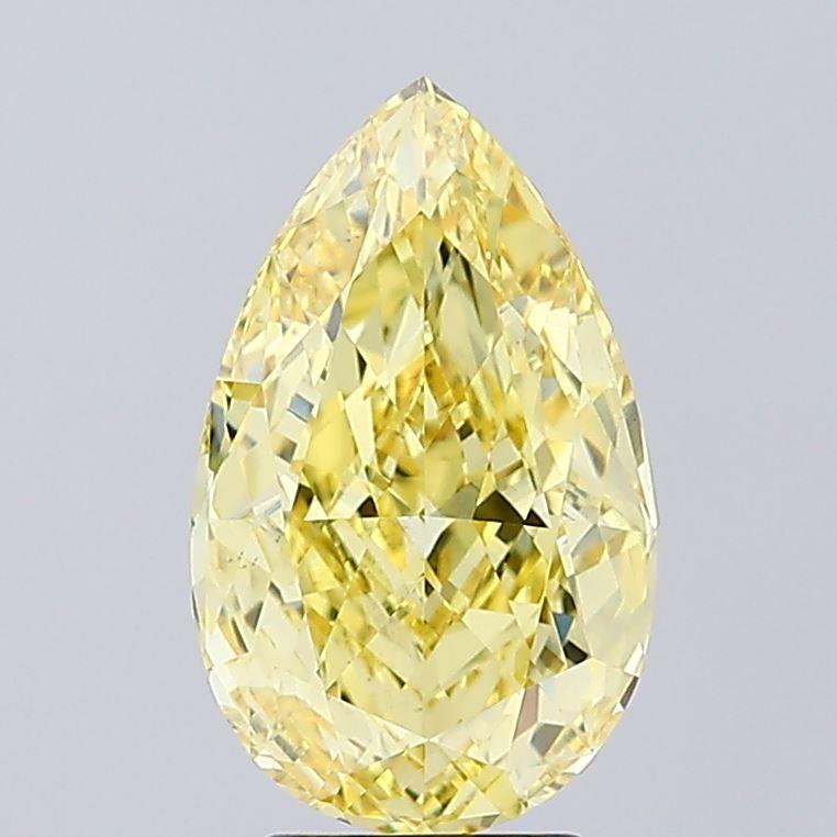 4.03 Ct. Fancy Vivid Yellow Pear Lab Grown Diamond