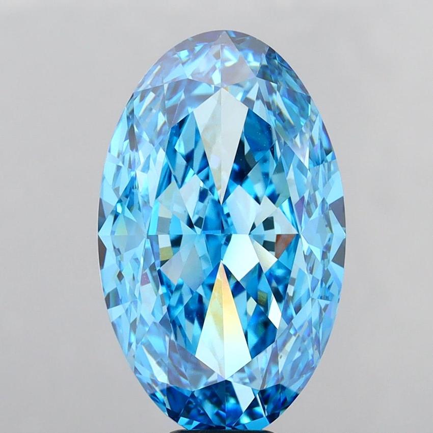 15.06 Ct. Fancy Vivid Blue Oval Lab Grown Diamond