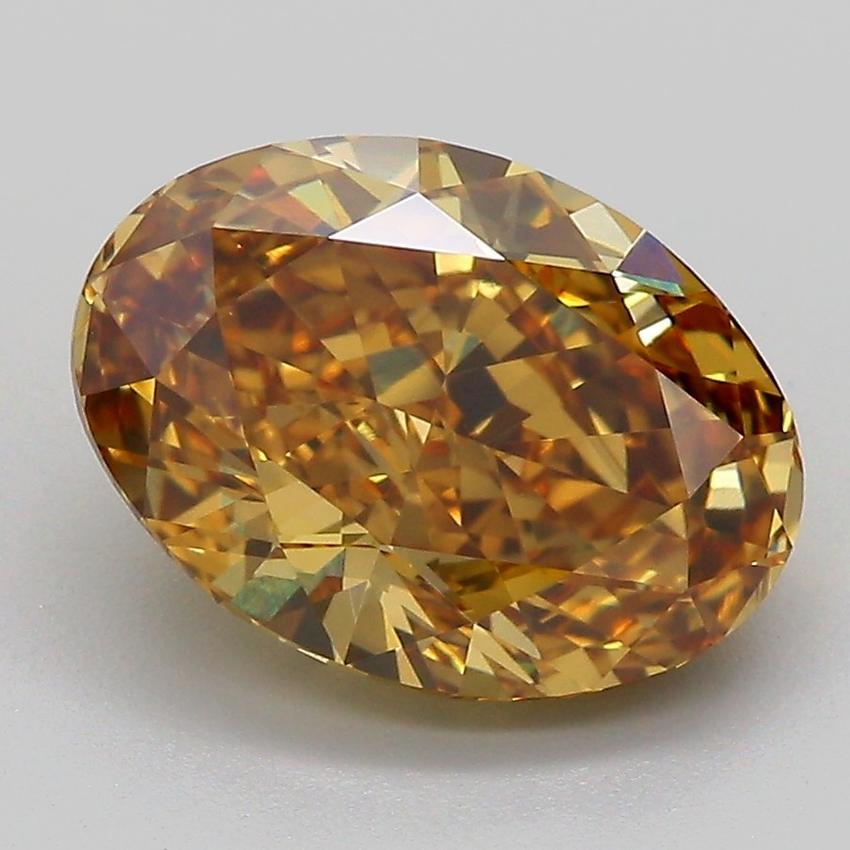 3.67 Ct. Fancy Vivid Yellow Oval Lab Grown Diamond