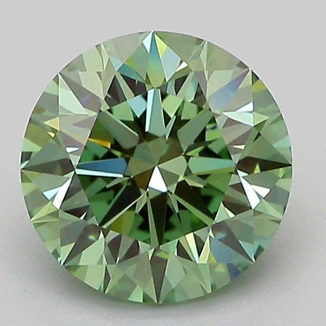 1.92 Ct. Fancy Vivid Green Round Lab Grown Diamond