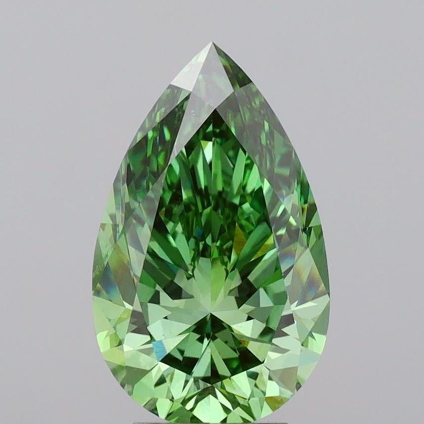 5.03 Ct. Fancy Vivid Green Pear Lab Grown Diamond