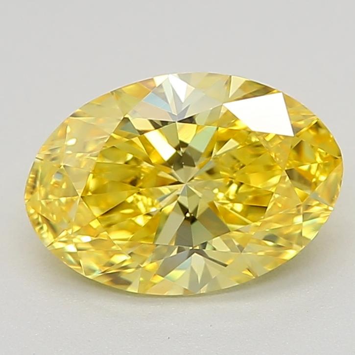 0.83 Ct. Fancy Vivid Yellow Oval Lab Grown Diamond