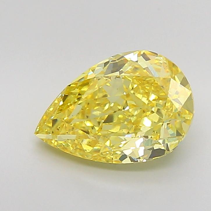 3.01 Ct. Fancy Vivid Yellow Pear Lab Grown Diamond