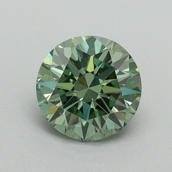 0.70 Ct. Fancy Vivid Green Round Lab Grown Diamond