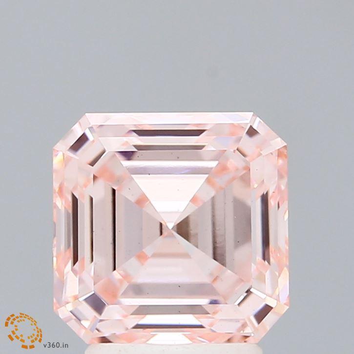 3.12 Ct. Fancy Intense Pink Asscher Lab Grown Diamond