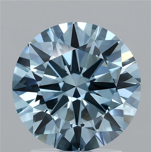 2.06 Ct. Fancy Vivid Blue Round Lab Grown Diamond