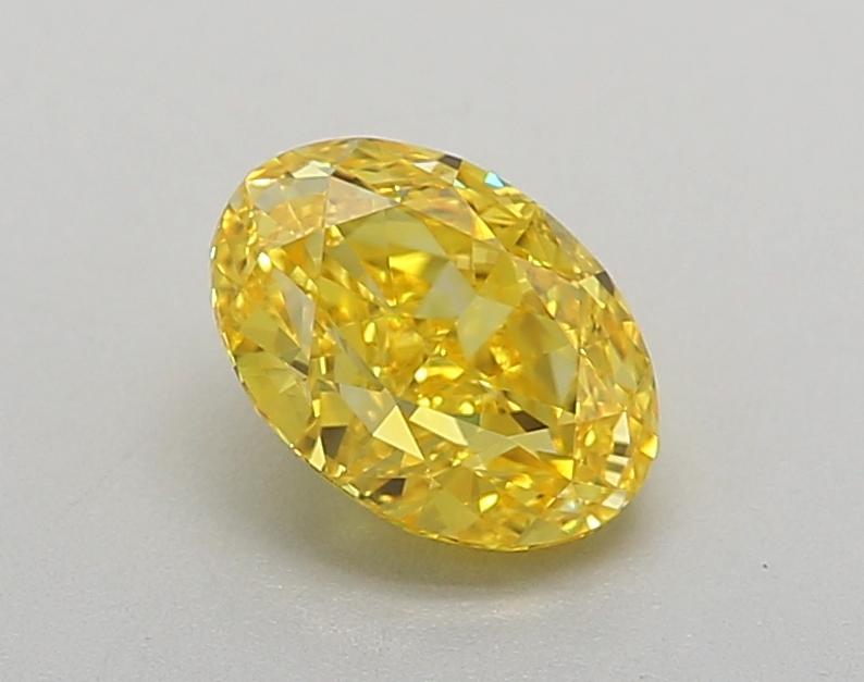 1.03 Ct. Fancy Vivid  Yellow Oval Lab Grown Diamond
