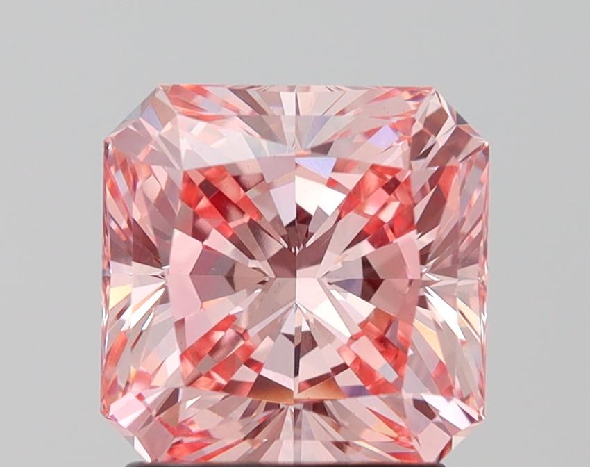 2.03 Ct. Fancy Intense Pink Asscher Lab Grown Diamond