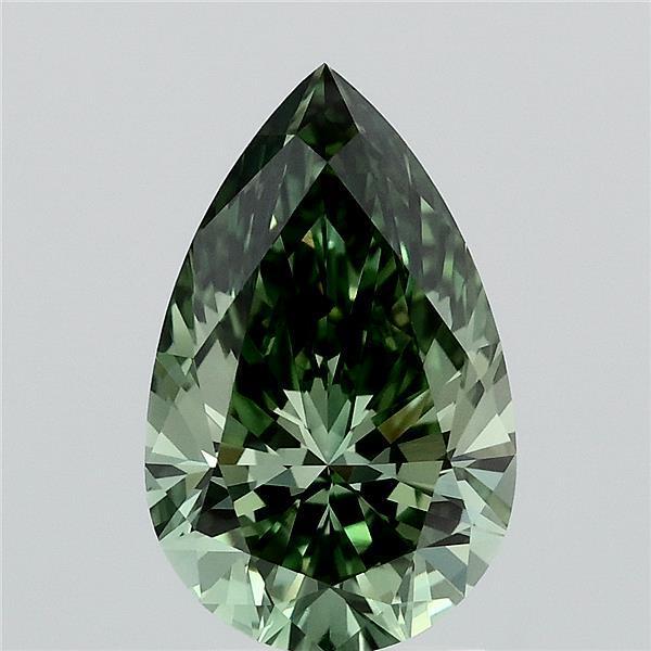 2.10 Ct. Fancy Vivid Green Pear Lab Grown Diamond