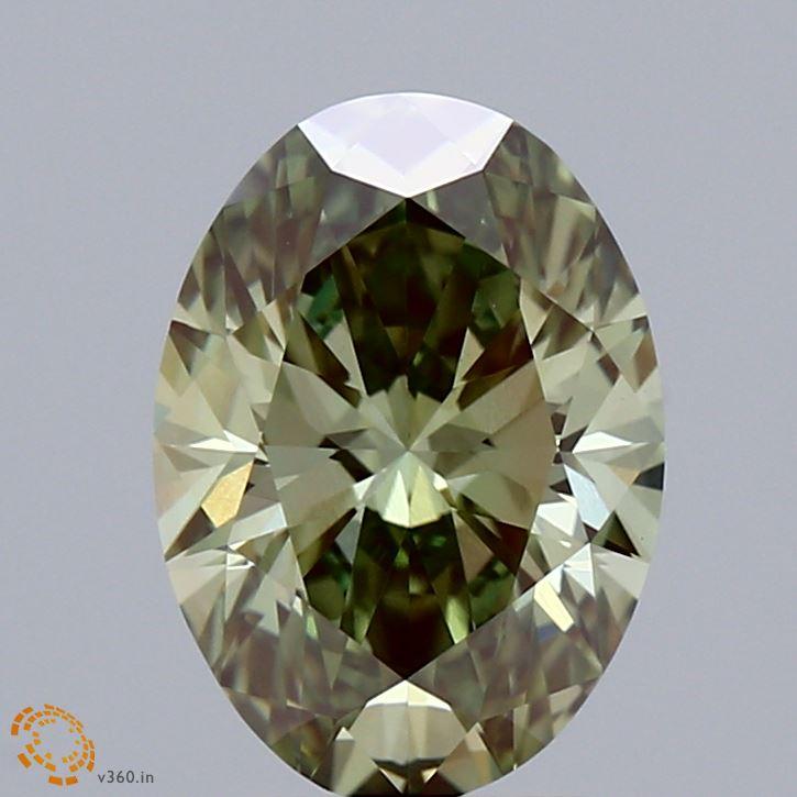2.10 Ct. Fancy Intense Green Oval Lab Grown Diamond